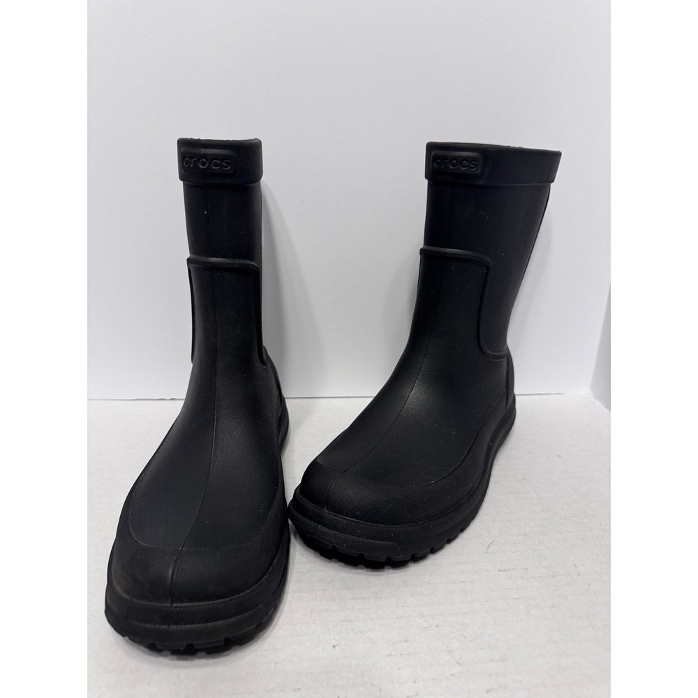 Crocs AllCast Rain Boots Men's Size 8 Black Waterproof Pull On Lightweight 7